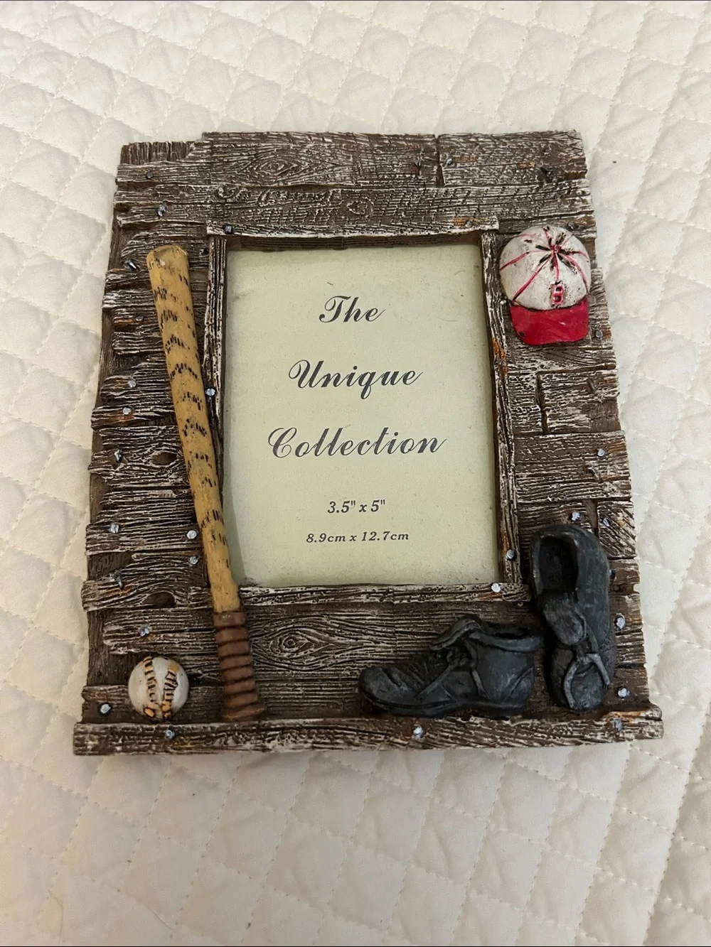 Baseball Themed Rustic Photo Frame in Brown